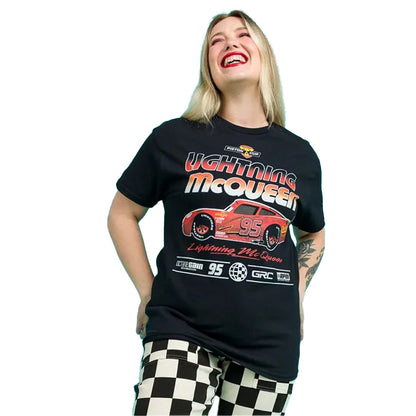 Black - Lifestyle - Cars Unisex Adult Race Lightning McQueen T-Shirt