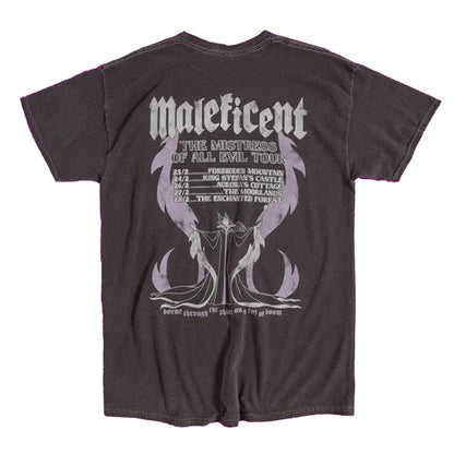 Charcoal - Back - Sleeping Beauty Womens-Ladies Mistress Of All Evil Maleficent Vintage Wash T-Shirt