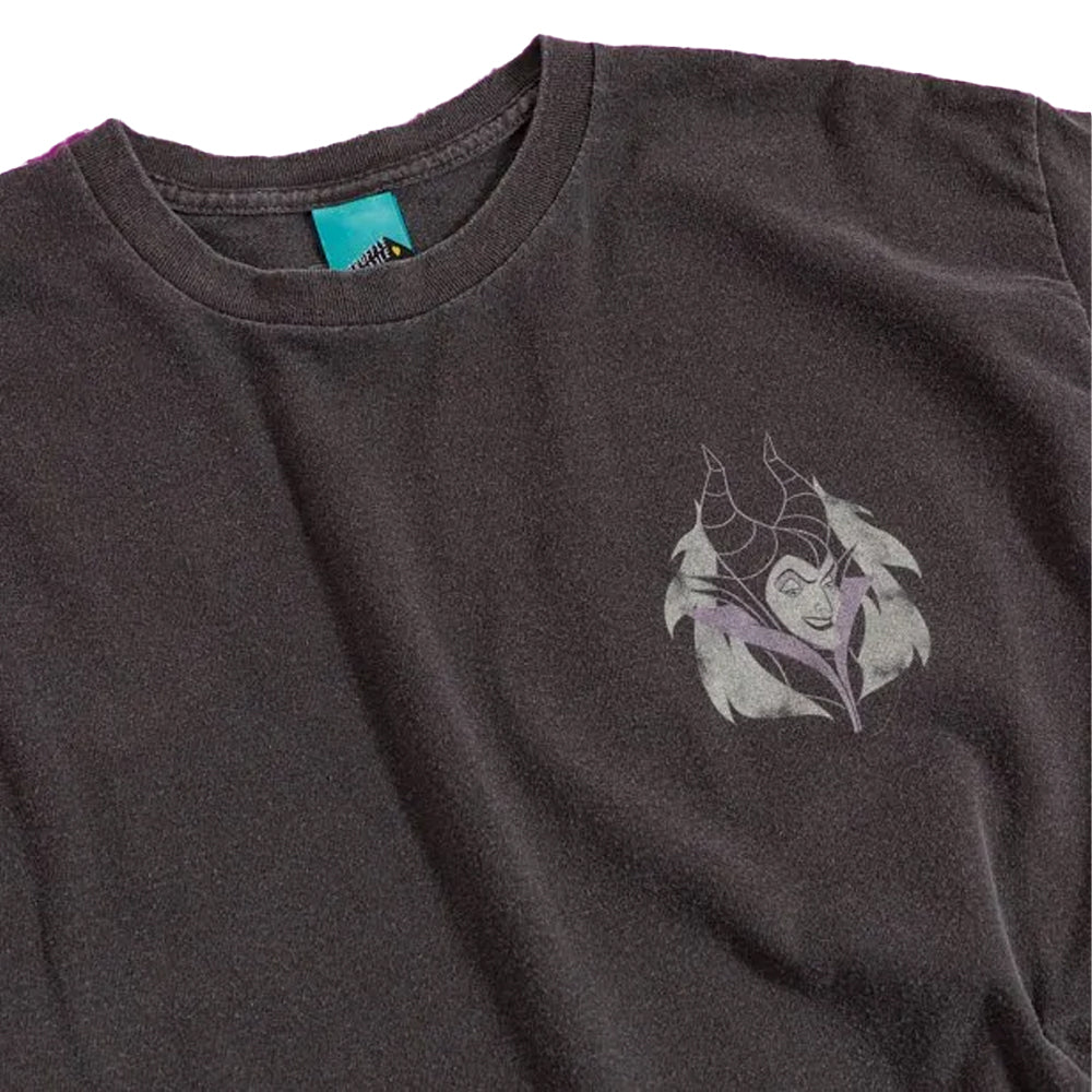 Charcoal - Side - Sleeping Beauty Womens-Ladies Mistress Of All Evil Maleficent Vintage Wash T-Shirt