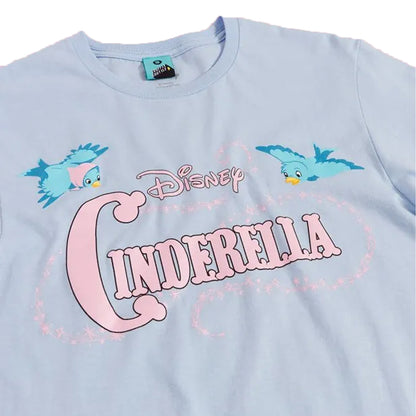 Blue - Side - Cinderella Unisex Adult Classic Bird Logo T-Shirt