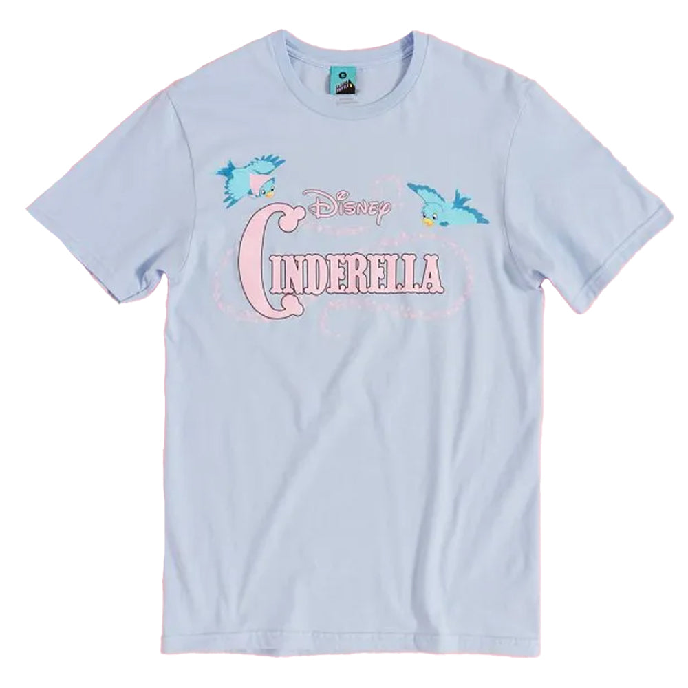 Blue - Front - Cinderella Unisex Adult Classic Bird Logo T-Shirt