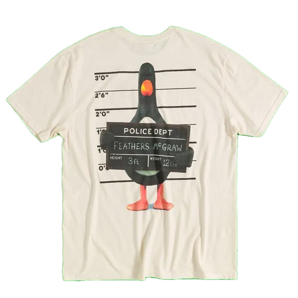 Natural - Back - Wallace and Gromit Unisex Adult Vengeance Most Fowl Feathers McGraw Line Up T-Shirt