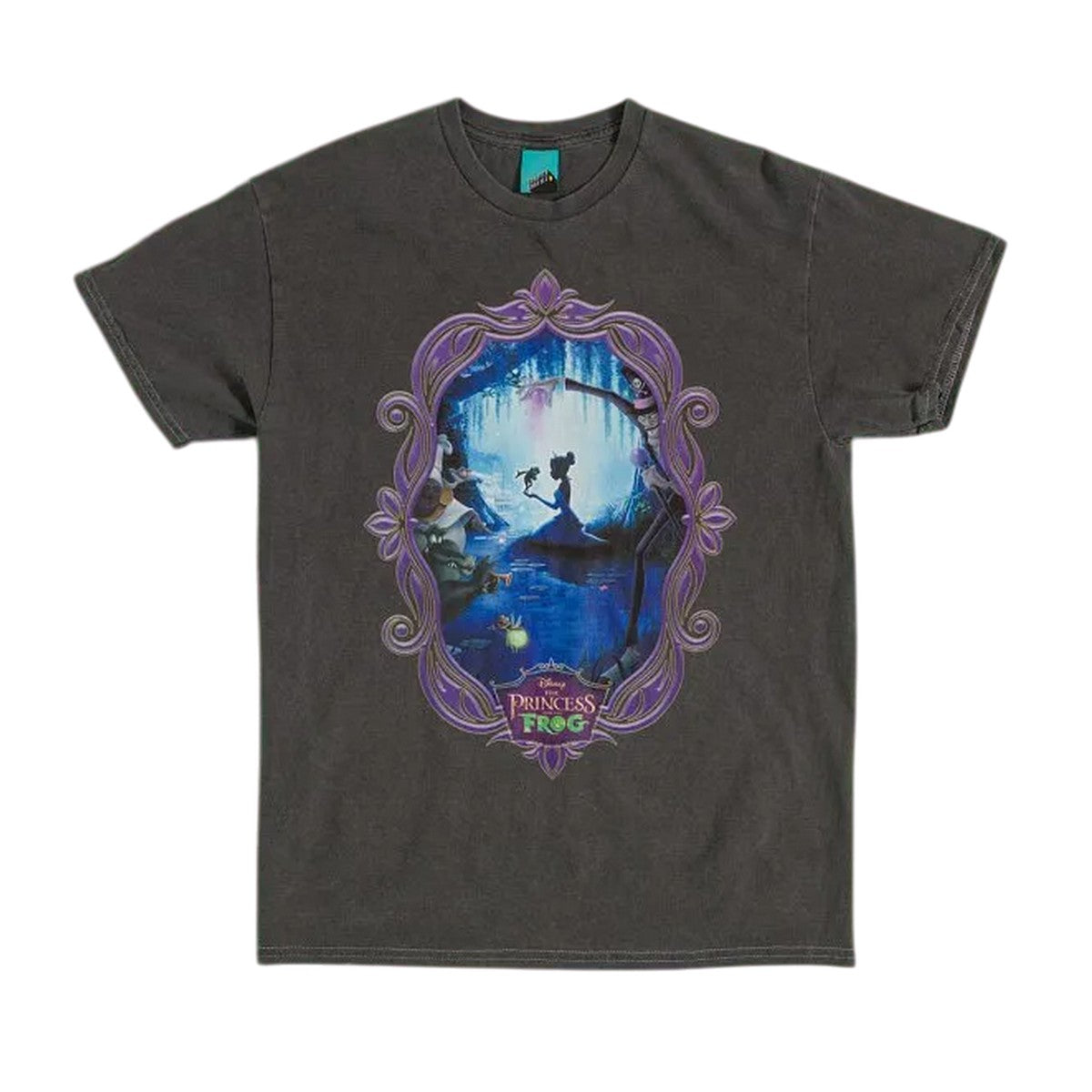 Charcoal - Front - The Princess and the Frog Unisex Adult Vintage Wash T-Shirt