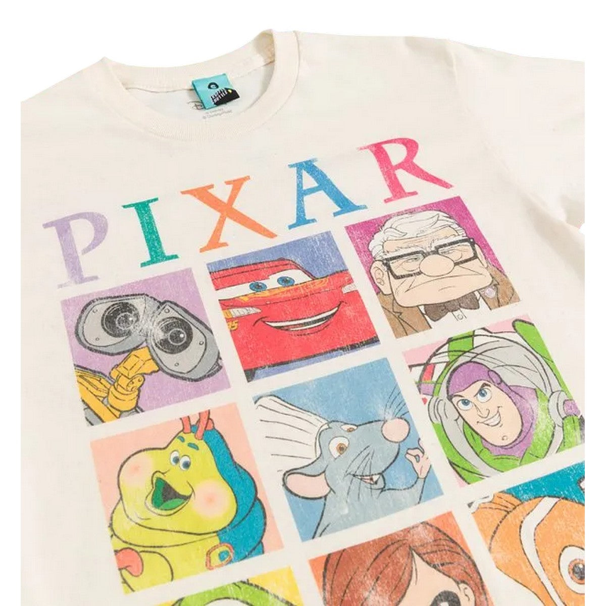 Natural - Lifestyle - Disney Pixar Unisex Adult Retro Grid T-Shirt