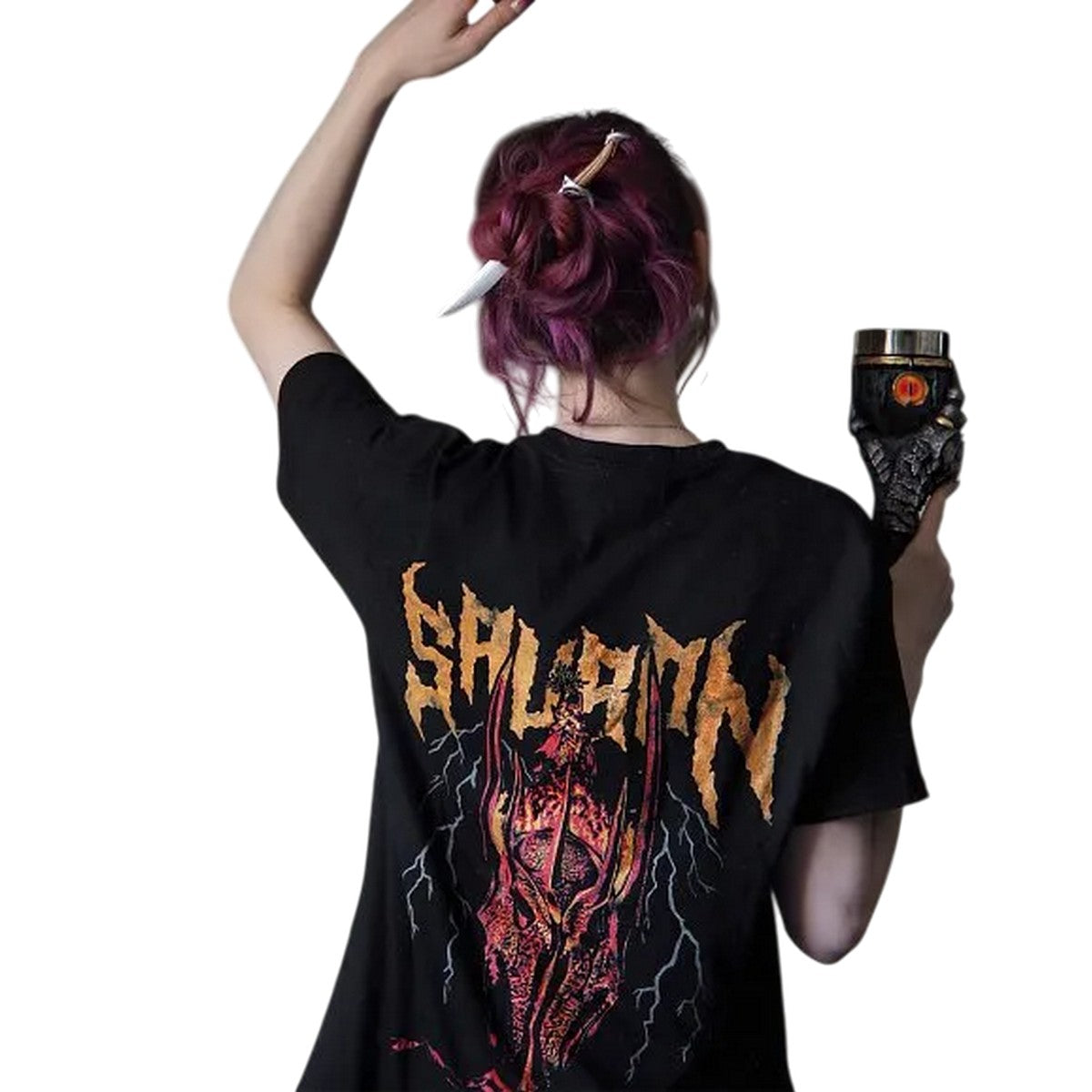 Black - Side - The Lord Of The Rings Unisex Adult Sauron T-Shirt