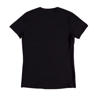 Black-Charcoal - Back - Labyrinth Womens-Ladies Knockers Fitted T-Shirt