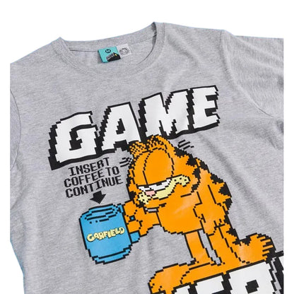 Sport Grey - Side - Garfield Womens-Ladies Game Over Pixel Fitted T-Shirt