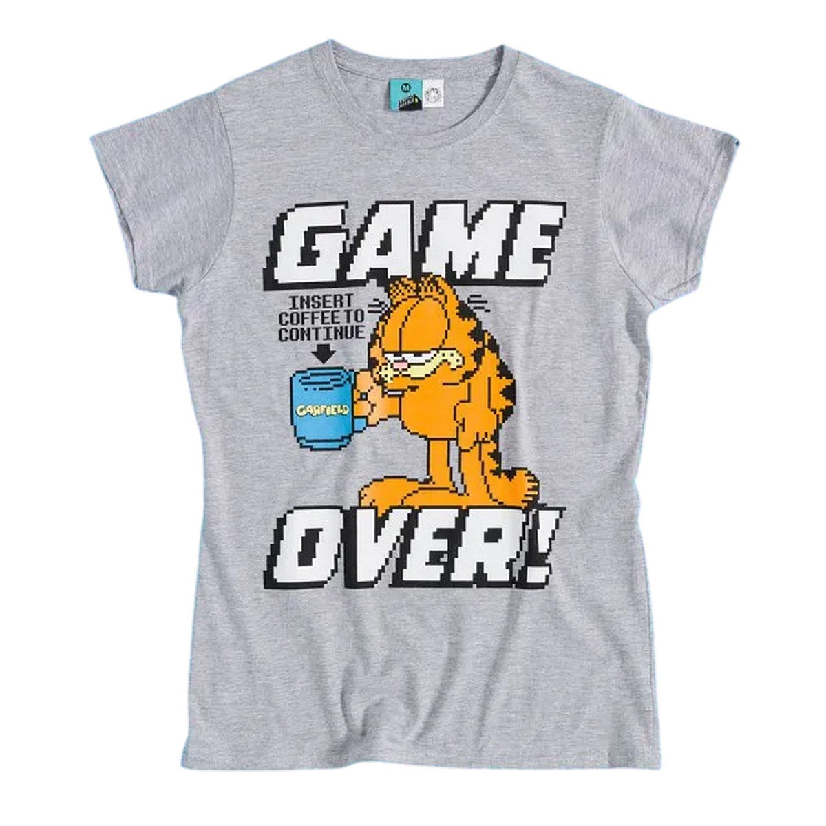 Sport Grey - Front - Garfield Womens-Ladies Game Over Pixel Fitted T-Shirt