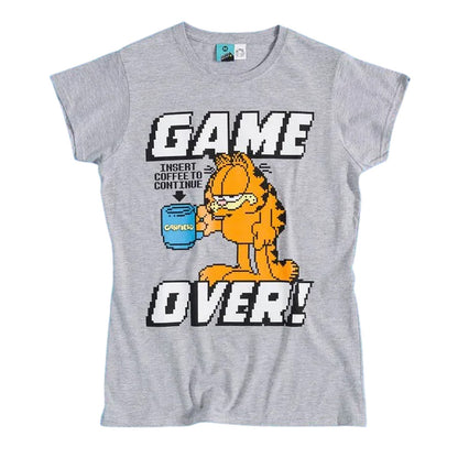 Sport Grey - Front - Garfield Womens-Ladies Game Over Pixel Fitted T-Shirt