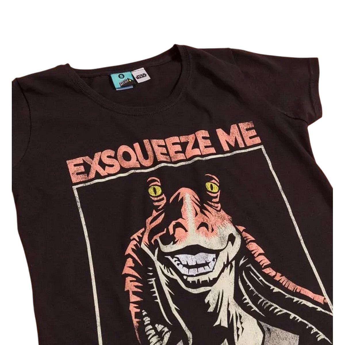 Black - Side - Star Wars Unisex Adult Exsqueeze Me Jar Jar Binks T-Shirt