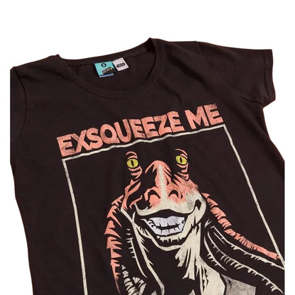 Black - Side - Star Wars Unisex Adult Exsqueeze Me Jar Jar Binks T-Shirt