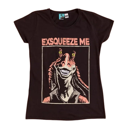 Black - Front - Star Wars Unisex Adult Exsqueeze Me Jar Jar Binks T-Shirt