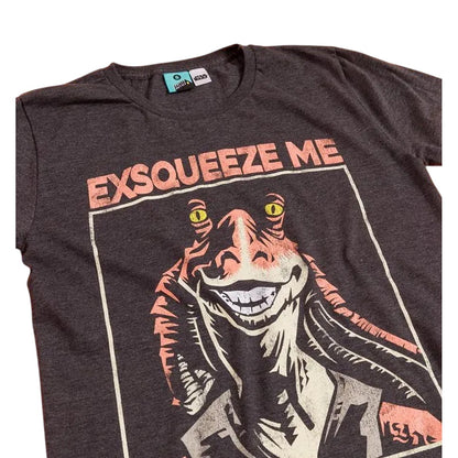 Charcoal Marl - Side - Star Wars Unisex Adult Exsqueeze Me Jar Jar Binks T-Shirt