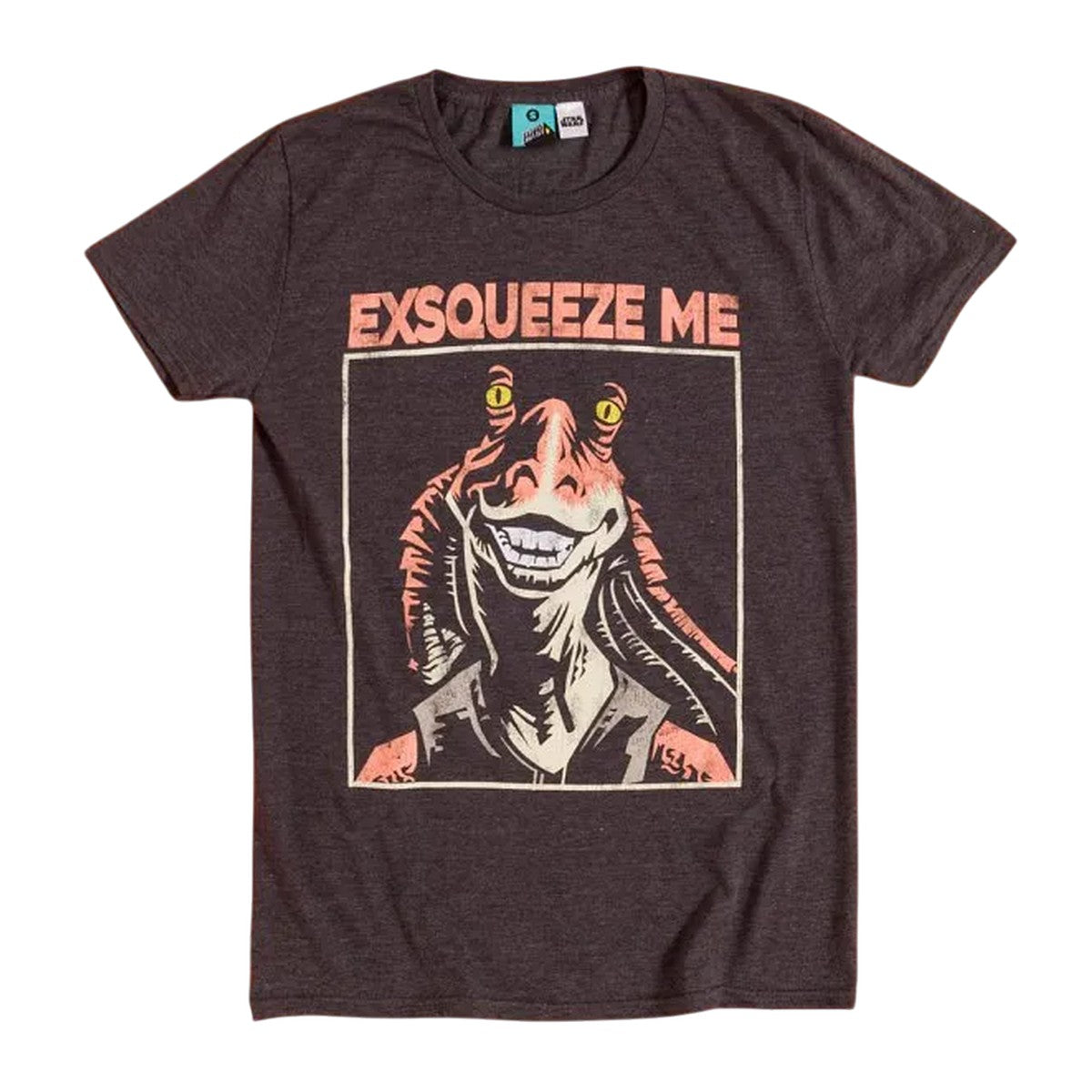 Charcoal Marl - Front - Star Wars Unisex Adult Exsqueeze Me Jar Jar Binks T-Shirt