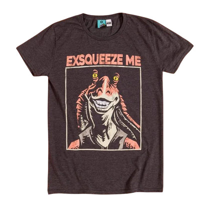 Charcoal Marl - Front - Star Wars Unisex Adult Exsqueeze Me Jar Jar Binks T-Shirt