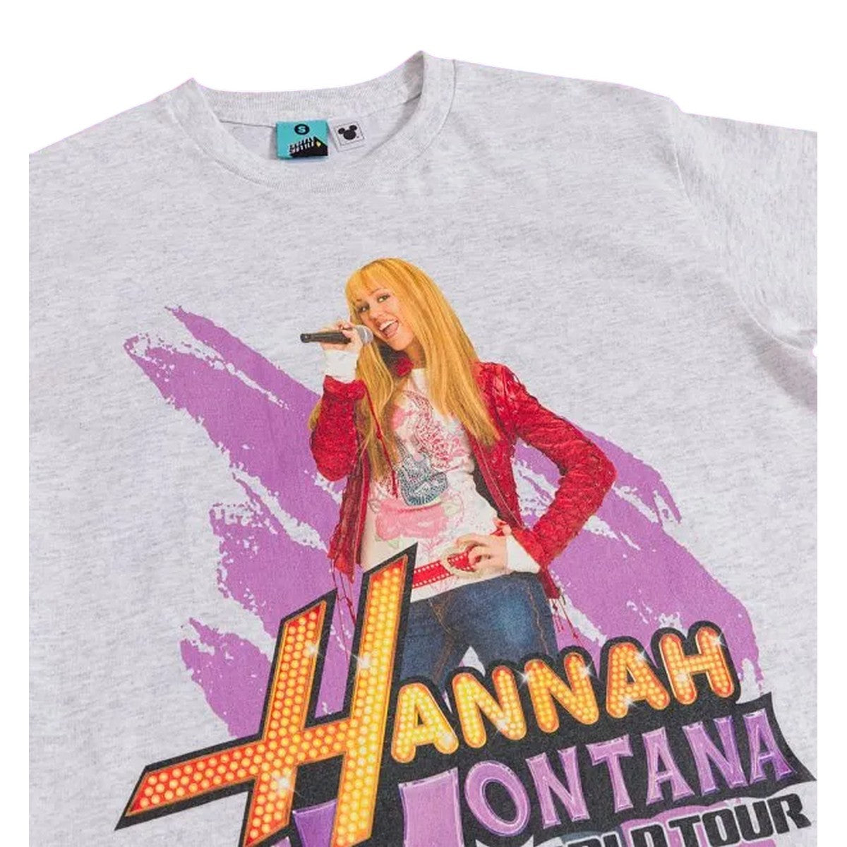 Ash Grey - Pack Shot - Hannah Montana Unisex Adult World Tour 2009 Back Print T-Shirt