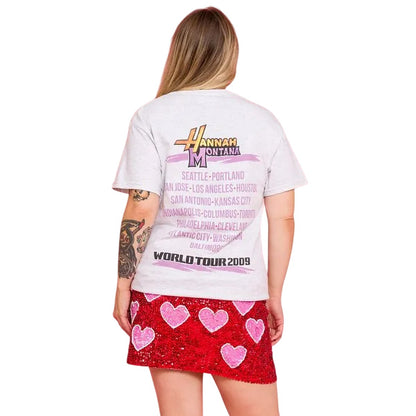 Ash Grey - Lifestyle - Hannah Montana Unisex Adult World Tour 2009 Back Print T-Shirt