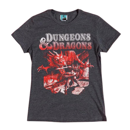Charcoal Marl - Front - Dungeons & Dragons Womens-Ladies Player Manual Fitted T-Shirt