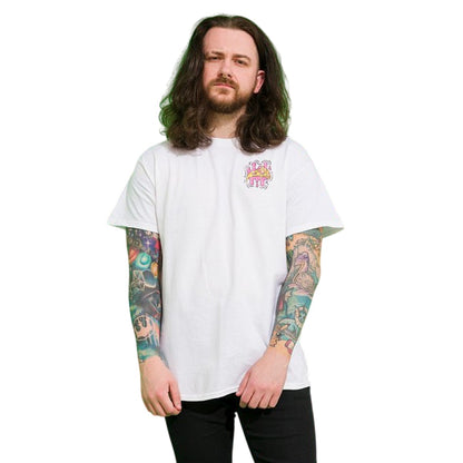 White - Side - Teenage Mutant Ninja Turtles Unisex Adult Comic Back Print T-Shirt