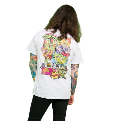 White - Lifestyle - Teenage Mutant Ninja Turtles Unisex Adult Comic Back Print T-Shirt