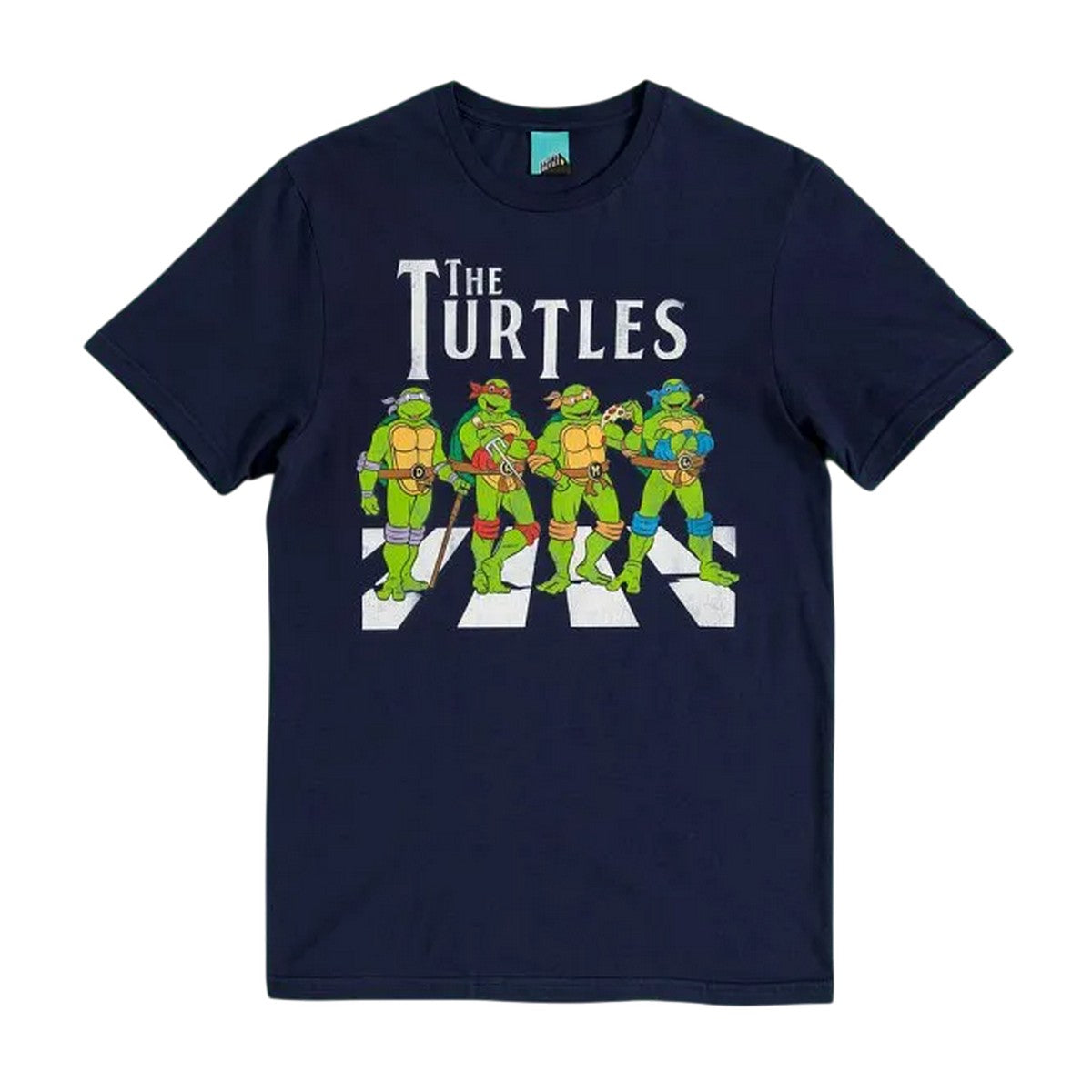 Navy - Front - Teenage Mutant Ninja Turtles Unisex Adult Abbey Road T-Shirt