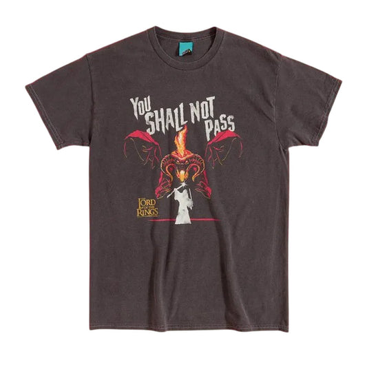 Charcoal - Front - The Lord Of The Rings Unisex Adult You Shall Not Pass Balrog Vintage Wash T-Shirt