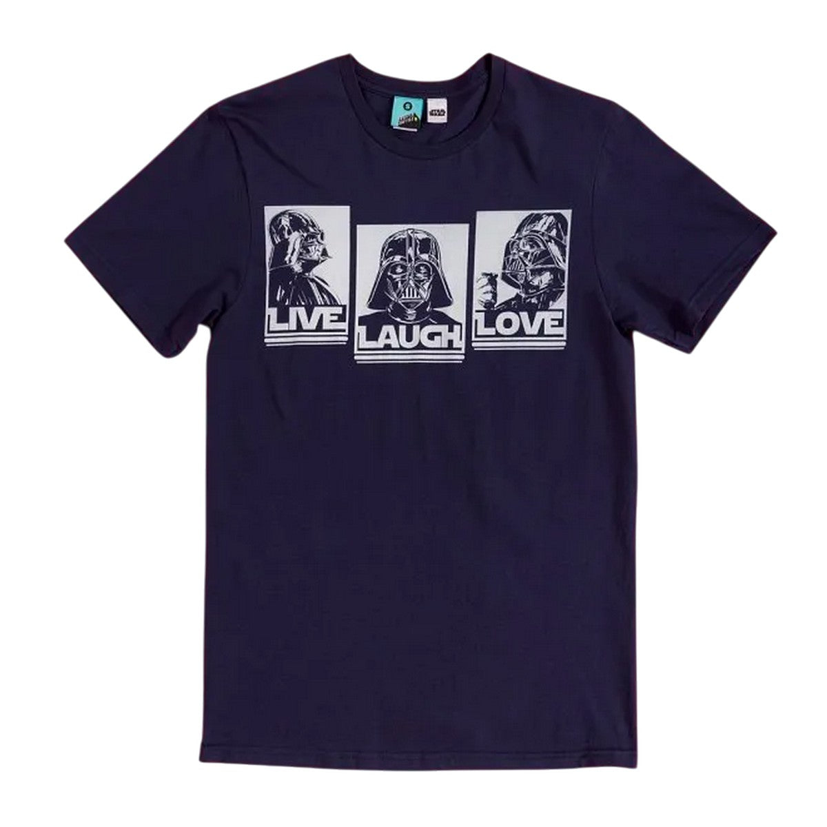 Blue - Front - Star Wars Unisex Adult Live Laugh Love Darth Vader T-Shirt