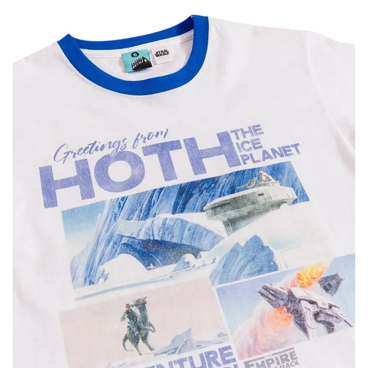 White - Side - Star Wars Unisex Adult Greetings From Hoth Ringer T-Shirt