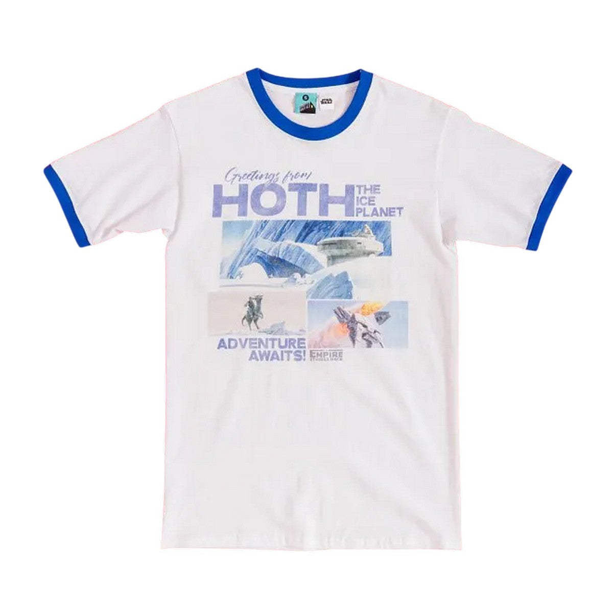 White - Front - Star Wars Unisex Adult Greetings From Hoth Ringer T-Shirt