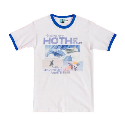 White - Front - Star Wars Unisex Adult Greetings From Hoth Ringer T-Shirt