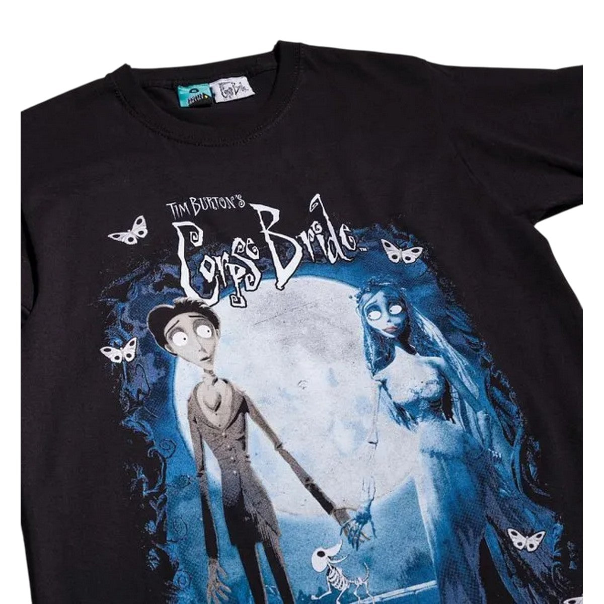 Black-Charcoal - Side - Corpse Bride Unisex Adult Glow In The Dark T-Shirt