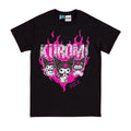 Charcoal - Front - Kuromi Unisex Adult Flames T-Shirt