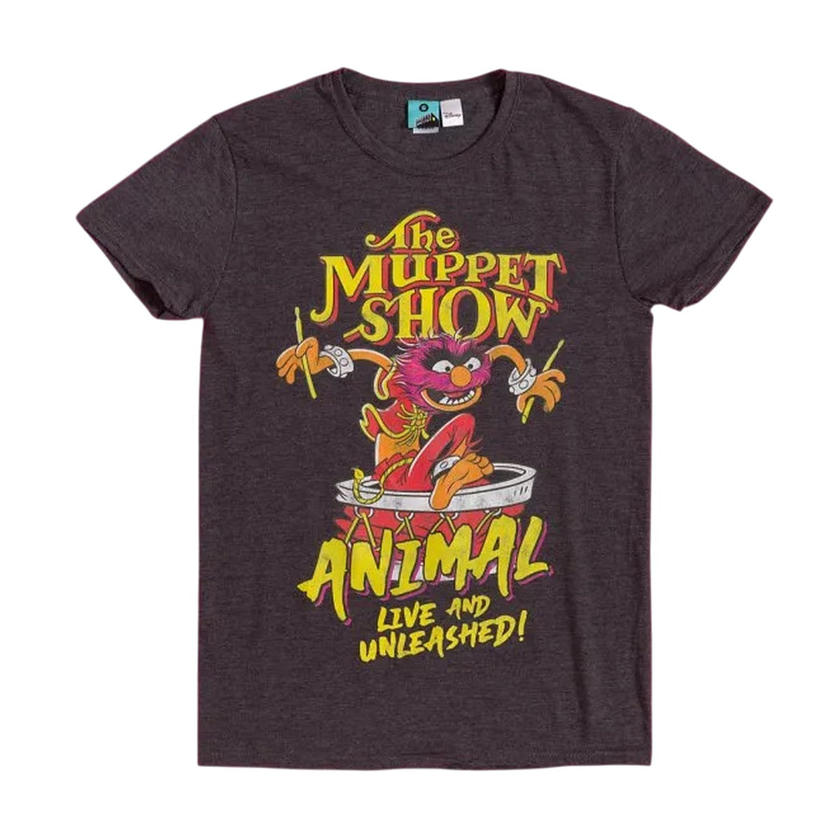 Black-Charcoal - Front - The Muppets Unisex Adult Animal Live And Unleashed T-Shirt