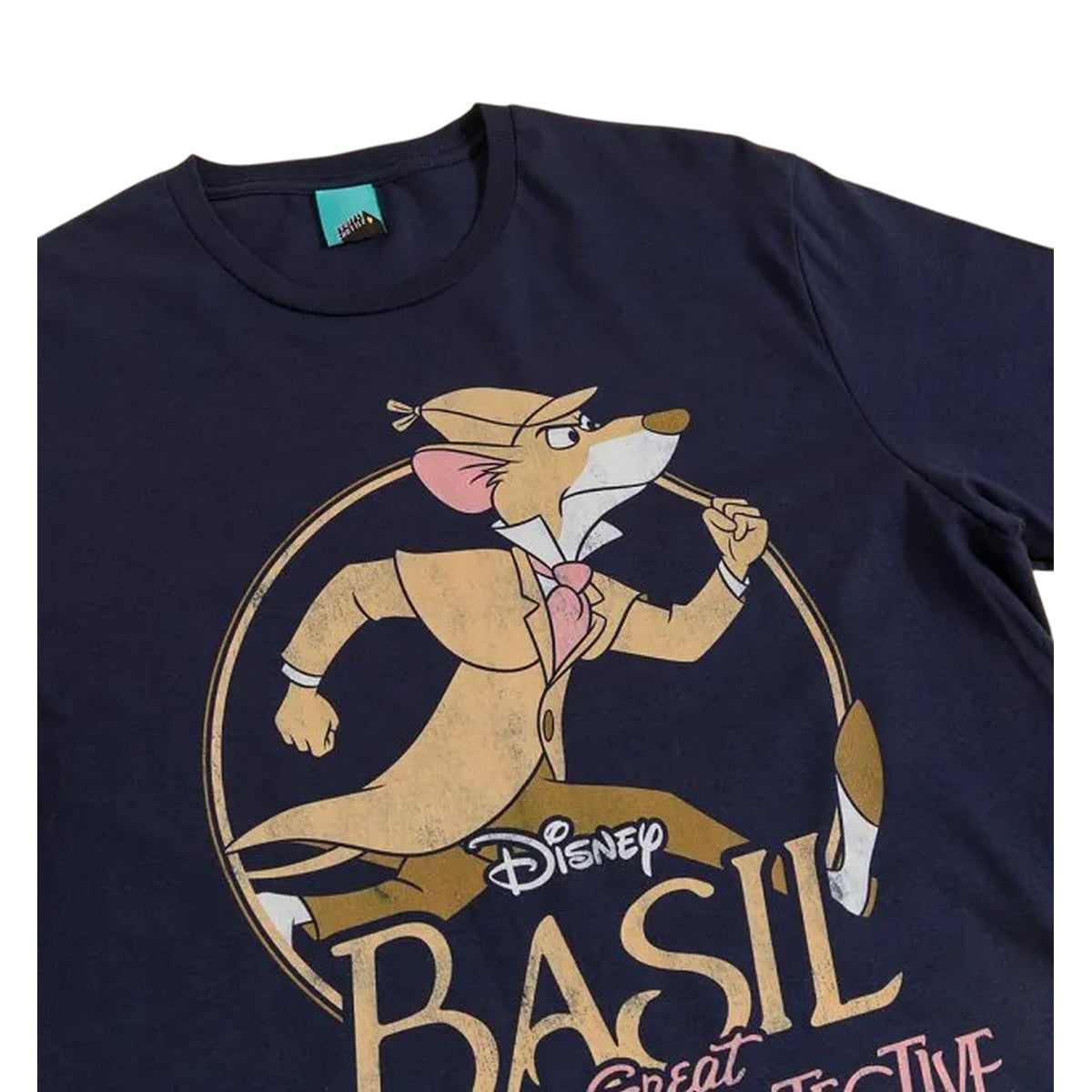Navy - Side - The Great Mouse Detective Unisex Adult Basil T-Shirt