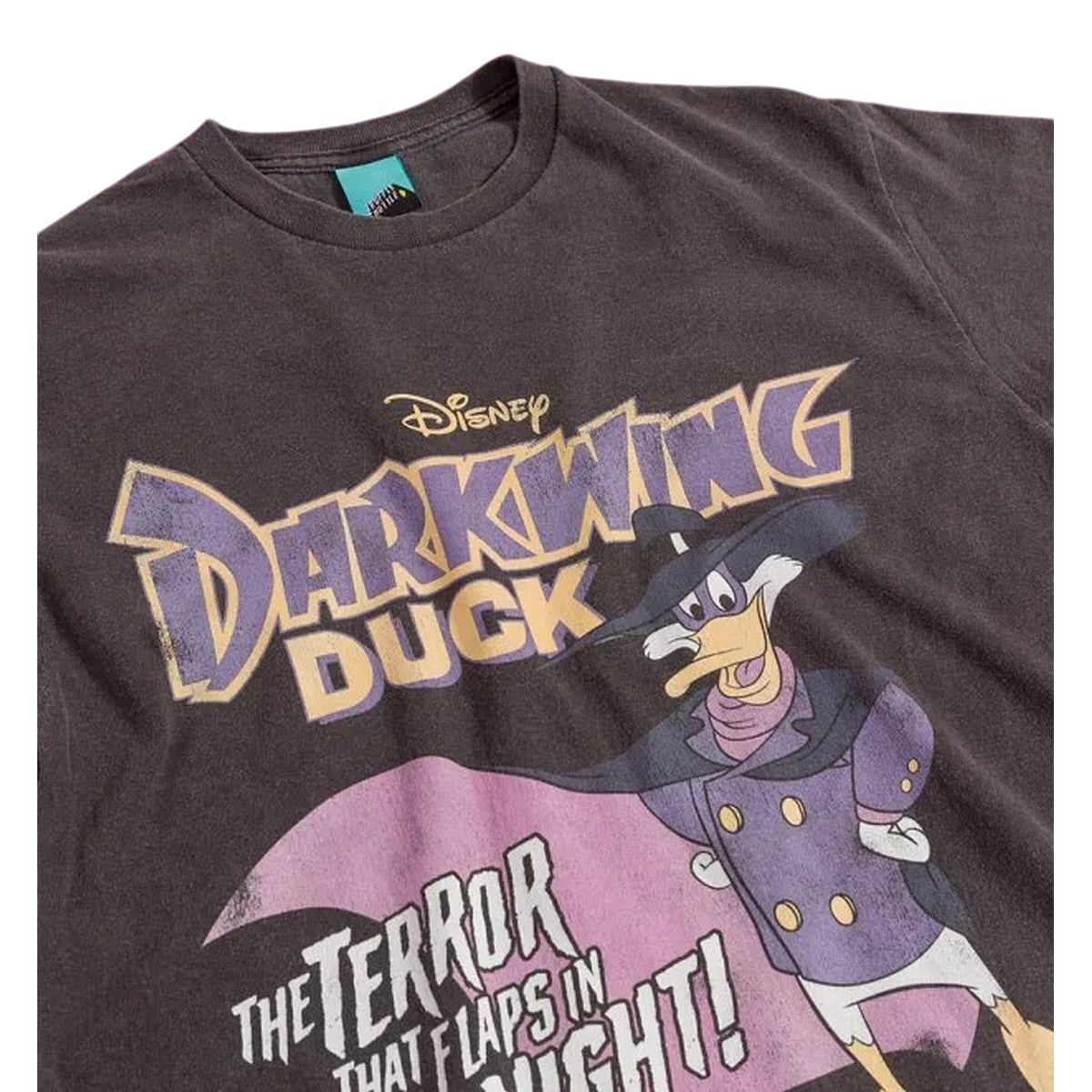 Charcoal - Side - Darkwing Duck Unisex Adult Vintage Wash T-Shirt