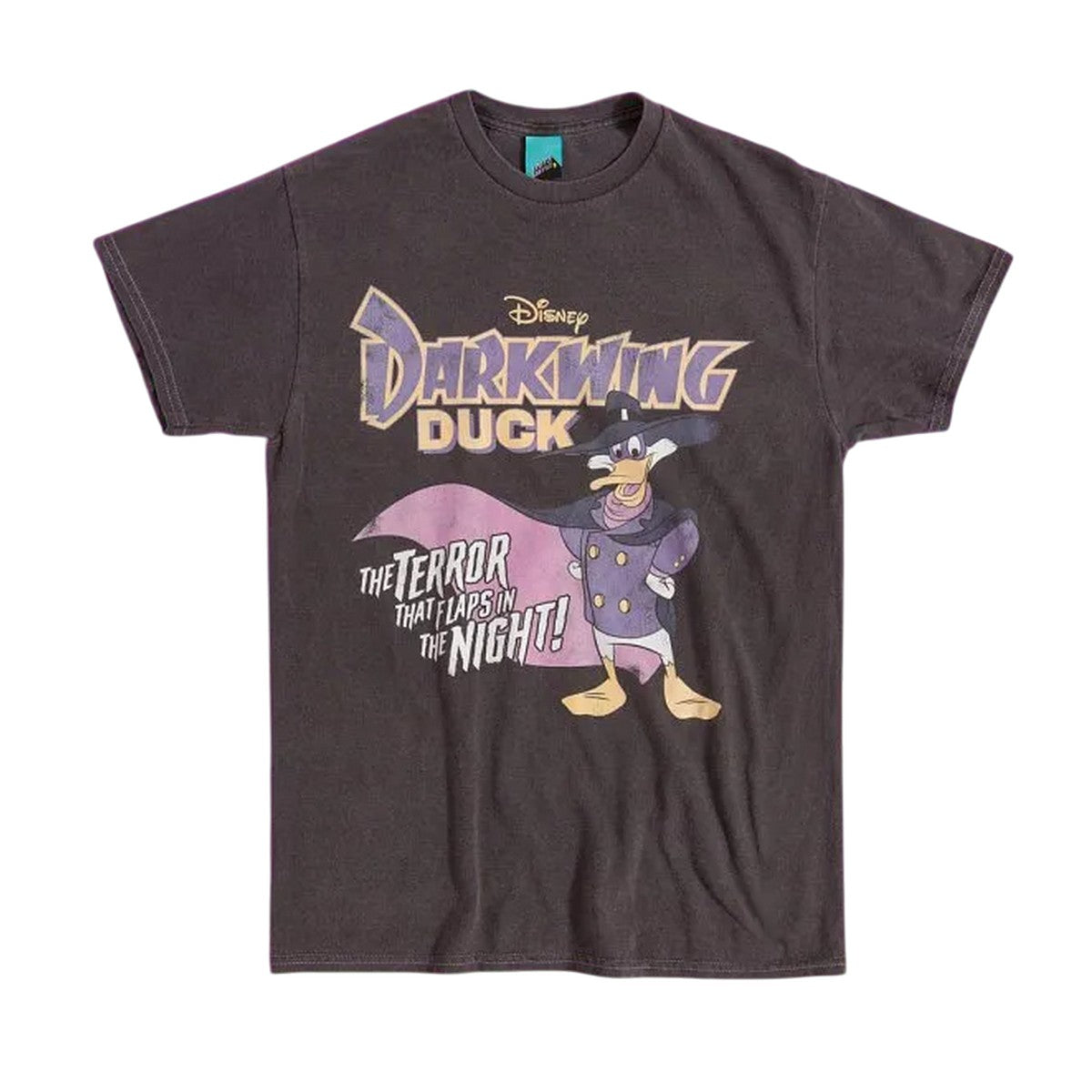 Charcoal - Front - Darkwing Duck Unisex Adult Vintage Wash T-Shirt