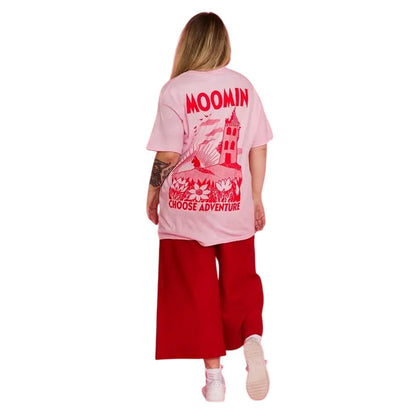 Pink - Pack Shot - Moomin Unisex Adult Adventure Back Print T-Shirt