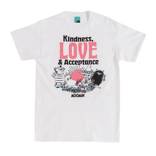 White-Off White - Front - Moomin Unisex Adult Kindness Love And Acceptance T-Shirt