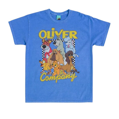 Blue - Front - Oliver & Company Unisex Adult Vintage Wash T-Shirt