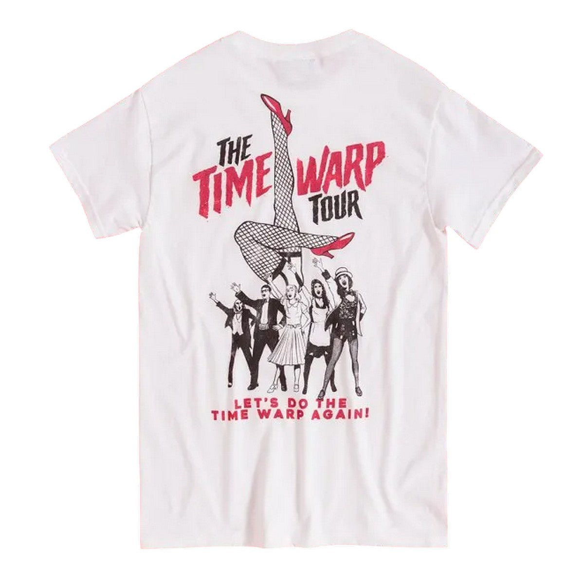 White-Off White - Back - The Rocky Horror Picture Show Unisex Adult The Time Warp Tour Back Print T-Shirt