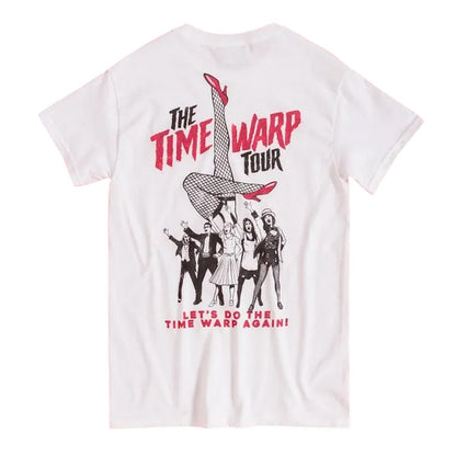 White-Off White - Back - The Rocky Horror Picture Show Unisex Adult The Time Warp Tour Back Print T-Shirt
