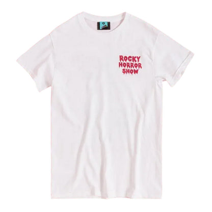 White-Off White - Front - The Rocky Horror Picture Show Unisex Adult The Time Warp Tour Back Print T-Shirt