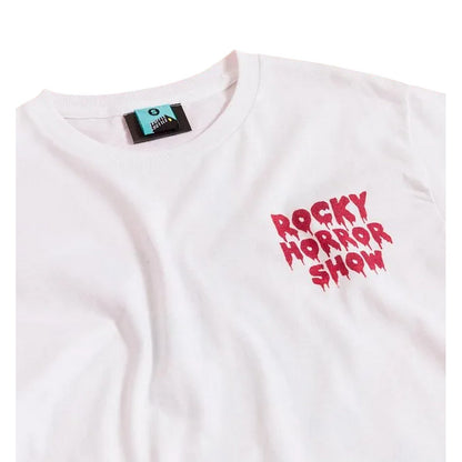 White-Off White - Side - The Rocky Horror Picture Show Unisex Adult The Time Warp Tour Back Print T-Shirt