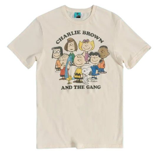 Beige - Front - Peanuts Unisex Adult Charlie And The Gang T-Shirt