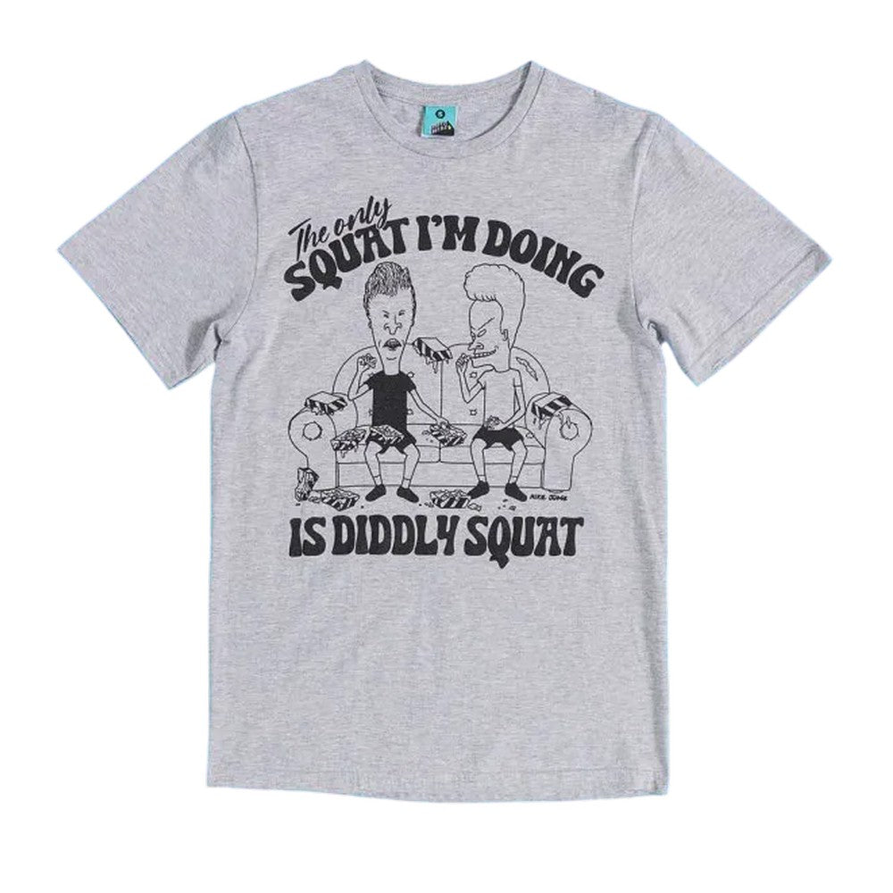 Grey - Front - Beavis & Butthead Unisex Adult Diddly Squat T-Shirt