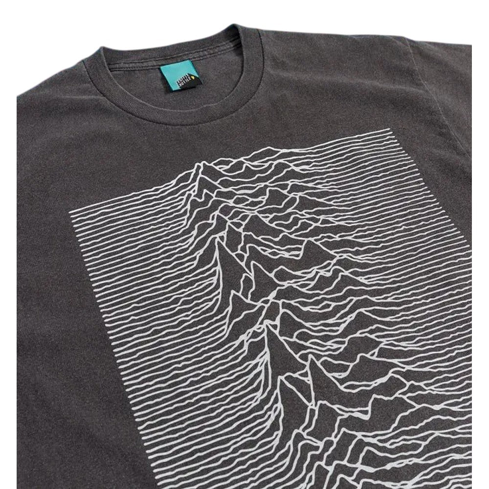 Black-Charcoal - Side - Joy Division Unisex Adult Unknown Pleasures T-Shirt