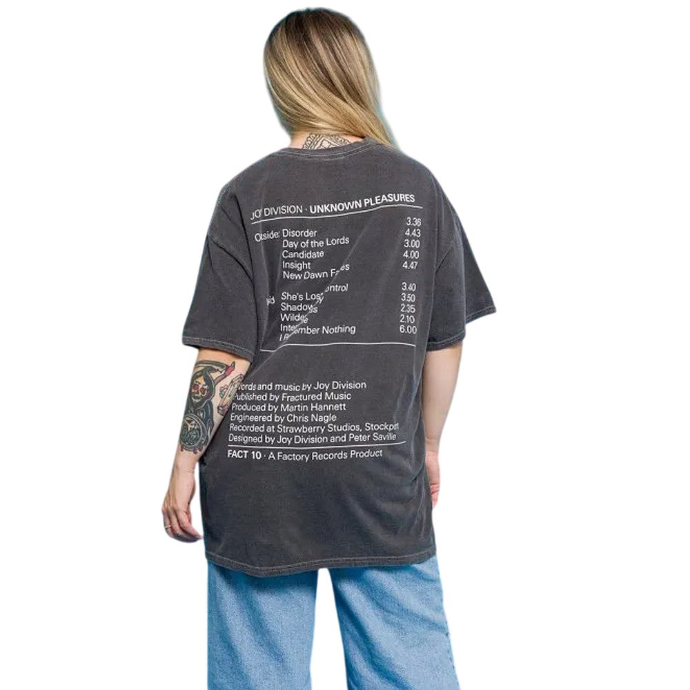 Black-Charcoal - Pack Shot - Joy Division Unisex Adult Unknown Pleasures T-Shirt