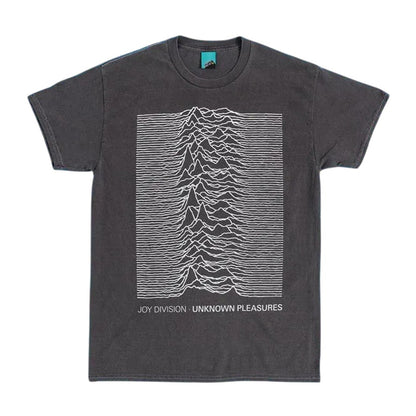 Black-Charcoal - Front - Joy Division Unisex Adult Unknown Pleasures T-Shirt