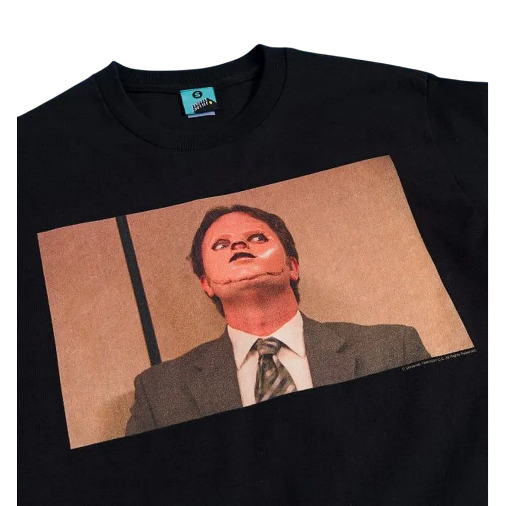 Black-Charcoal - Side - The Office Unisex Adult Dwight Schrute Mask T-Shirt