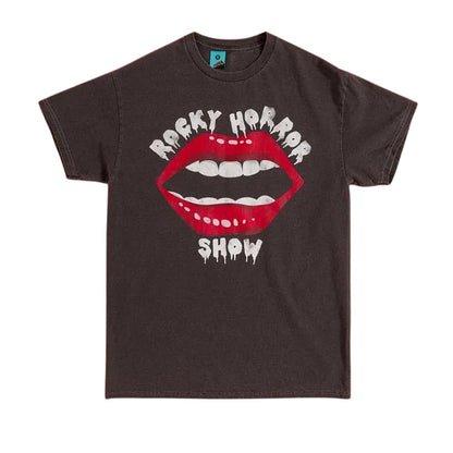 Black-Charcoal - Front - The Rocky Horror Picture Show Unisex Adult Lips T-Shirt